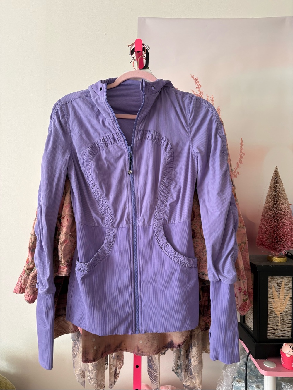 Lululemon dance studio reversible Lavender purple Hooded Bomber Jacket